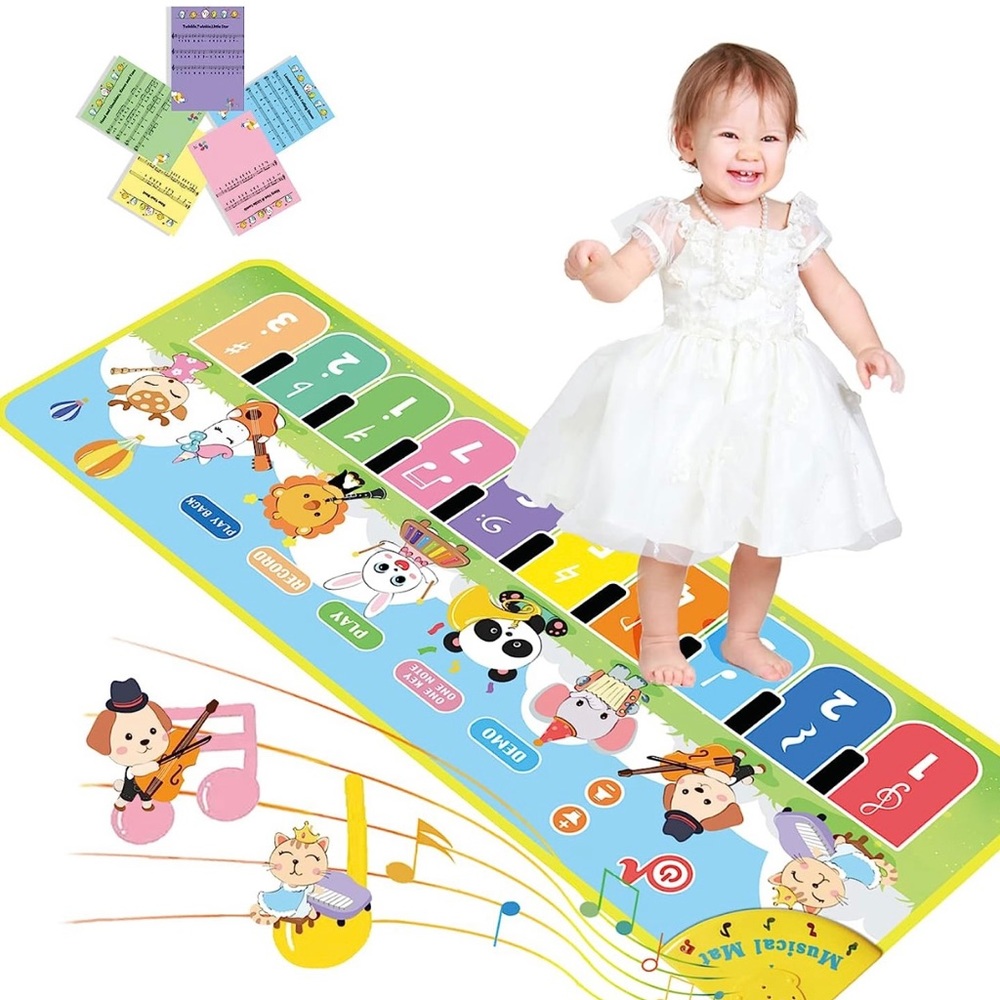 Baby Toddler Piano Mat with 38 Sounds for Boys Girls (5 Sheet Music Included)